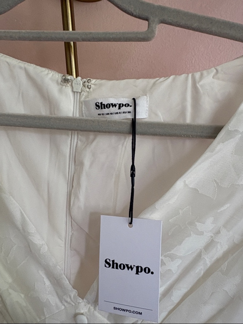 NWT Showpo Puff Sleeve Mini Dress - White - Picture 4 of 7
